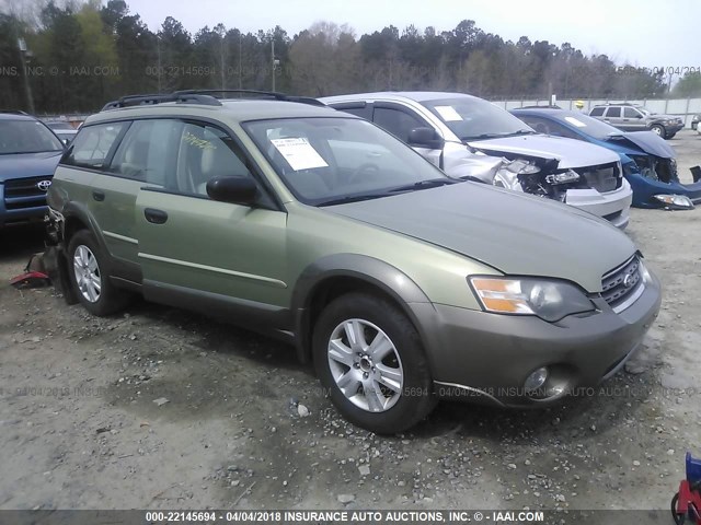 4S4BP61C157306361 - 2005 SUBARU LEGACY OUTBACK 2.5I GREEN photo 1