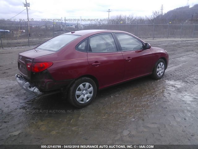 KMHDU46D88U363749 - 2008 HYUNDAI ELANTRA GLS/SE/LIMITED RED photo 4