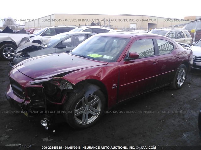 2B3KA53H76H234338 - 2006 DODGE CHARGER R/T RED photo 2