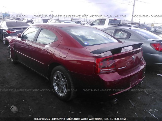 2B3KA53H76H234338 - 2006 DODGE CHARGER R/T RED photo 3