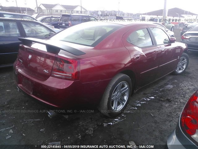 2B3KA53H76H234338 - 2006 DODGE CHARGER R/T RED photo 4