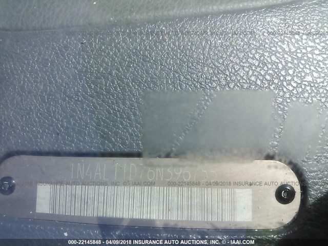 1N4AL11D76N396755 - 2006 NISSAN ALTIMA S/SL BLACK photo 9