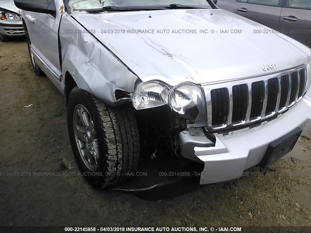 1J4HR58N86C186488 - 2006 JEEP GRAND CHEROKEE LIMITED SILVER photo 6