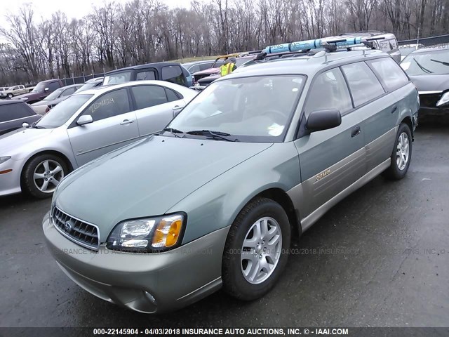 4S3BH675137654233 - 2003 SUBARU LEGACY OUTBACK AWP GREEN photo 2