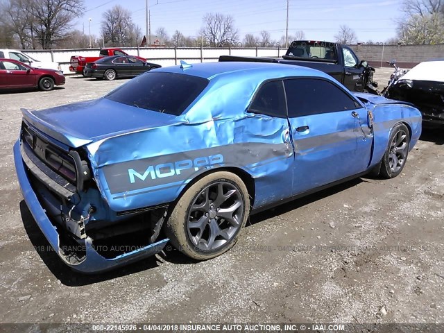 2C3CDZBT9FH809907 - 2015 DODGE CHALLENGER SXT PLUS BLUE photo 4