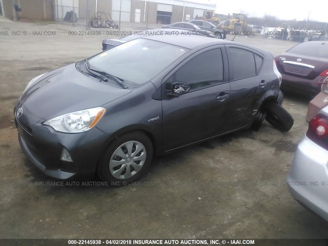 JTDKDTB31D1539975 - 2013 TOYOTA PRIUS C GRAY photo 2