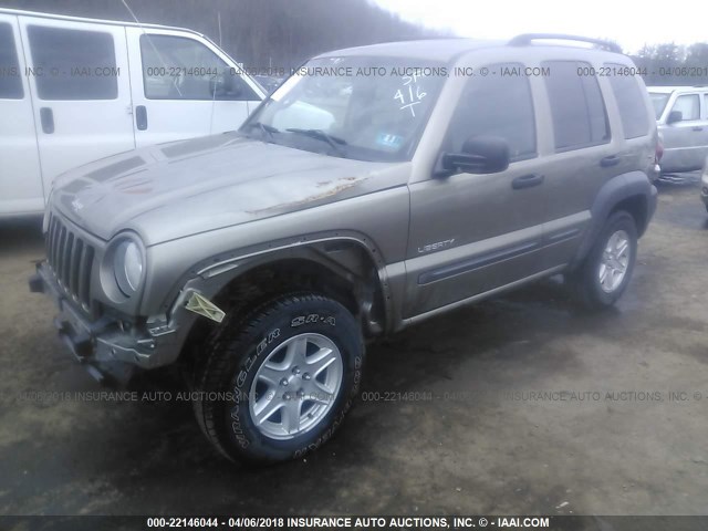 1J4GL48K54W139993 - 2004 JEEP LIBERTY SPORT 棕色 照片 2