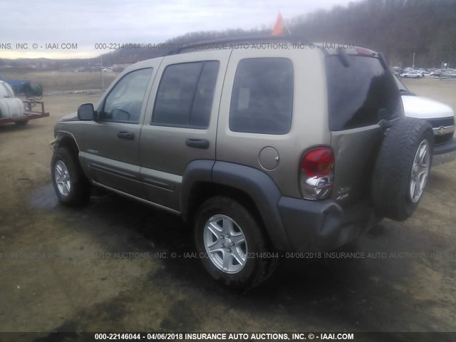 1J4GL48K54W139993 - 2004 JEEP LIBERTY SPORT BROWN photo 3