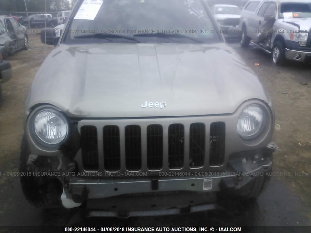 1J4GL48K54W139993 - 2004 JEEP LIBERTY SPORT 棕色 照片 6