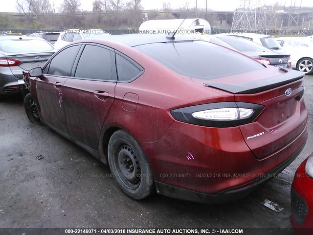 3FA6P0G77ER179465 - 2014 FORD FUSION S RED photo 3