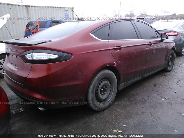 3FA6P0G77ER179465 - 2014 FORD FUSION S RED photo 4