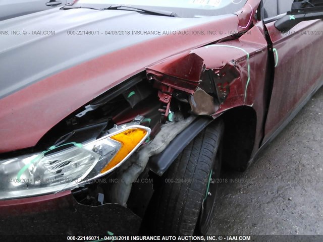 3FA6P0G77ER179465 - 2014 FORD FUSION S RED photo 6