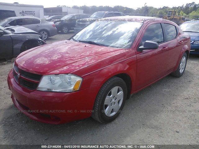 1B3LC46B59N563342 - 2009 DODGE AVENGER SE/SXT RED photo 2