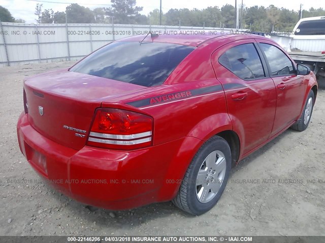 1B3LC46B59N563342 - 2009 DODGE AVENGER SE/SXT RED photo 4