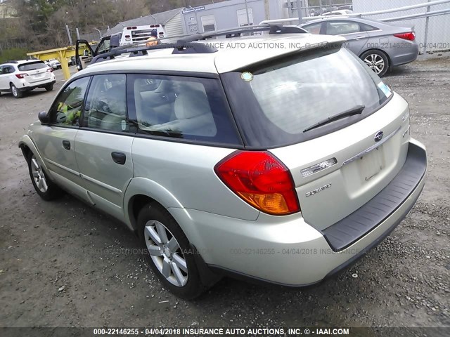 4S4BP61C467303164 - 2006 SUBARU LEGACY OUTBACK 2.5I Champagne photo 3