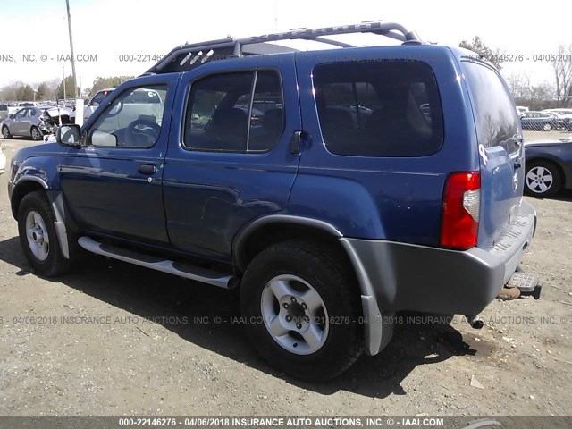 5N1ED28Y52C508316 - 2002 NISSAN XTERRA XE/SE BLUE photo 3