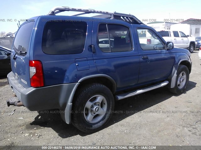 5N1ED28Y52C508316 - 2002 NISSAN XTERRA XE/SE BLUE photo 4