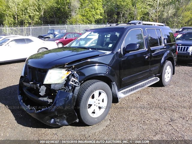 5N1AR18U08C611983 - 2008 NISSAN PATHFINDER S/LE/SE BLACK photo 2