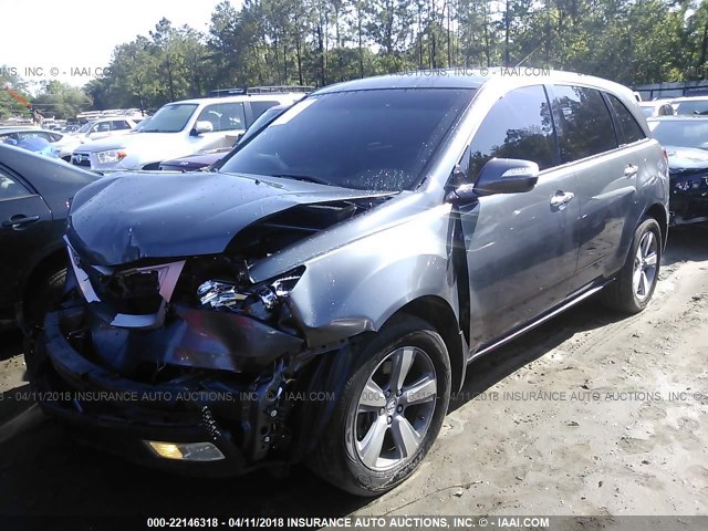 2HNYD2H39CH541950 - 2012 ACURA MDX TECHNOLOGY GRAY photo 2