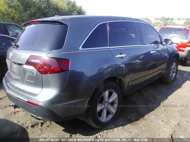 2HNYD2H39CH541950 - 2012 ACURA MDX TECHNOLOGY GRAY photo 4