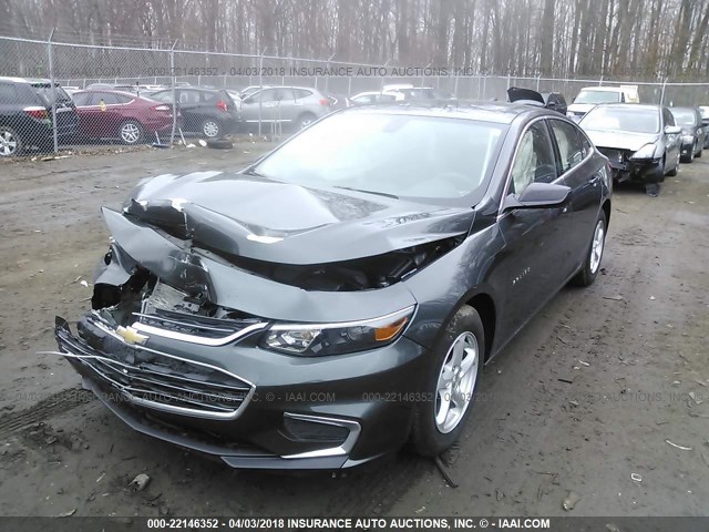 1G1ZB5ST6HF144868 - 2017 CHEVROLET MALIBU LS ნაცრისფერი ფოტო 2