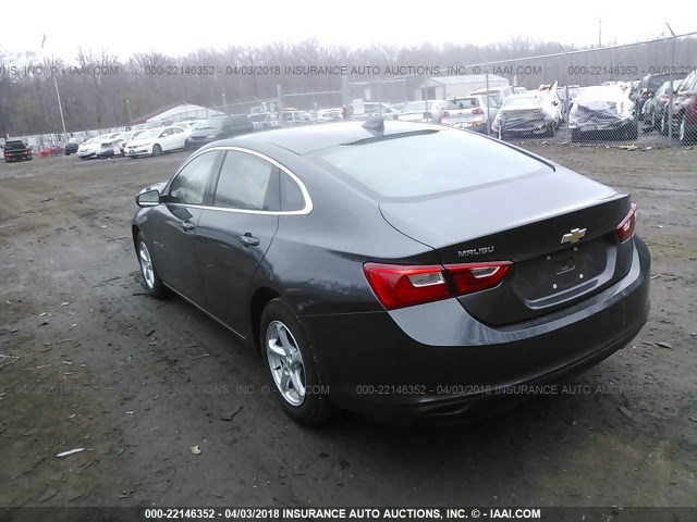 1G1ZB5ST6HF144868 - 2017 CHEVROLET MALIBU LS ნაცრისფერი ფოტო 3
