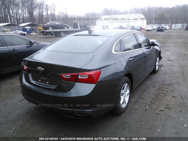 1G1ZB5ST6HF144868 - 2017 CHEVROLET MALIBU LS ნაცრისფერი ფოტო 4