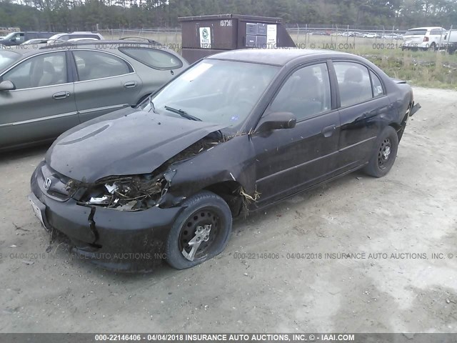 1HGES16325L027182 - 2005 HONDA CIVIC DX VP BLACK photo 2