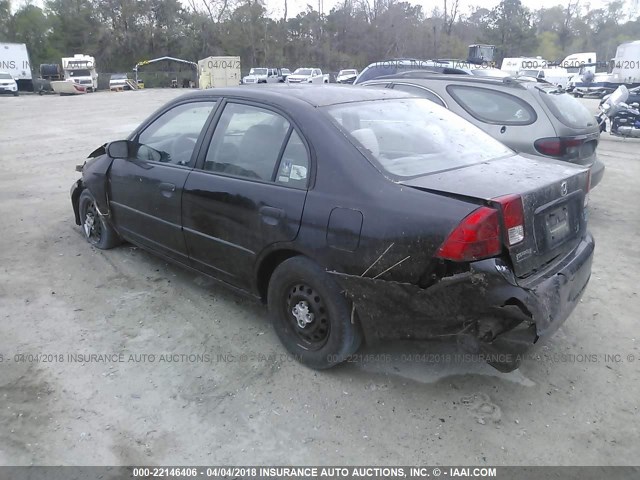 1HGES16325L027182 - 2005 HONDA CIVIC DX VP 黑色 照片 3