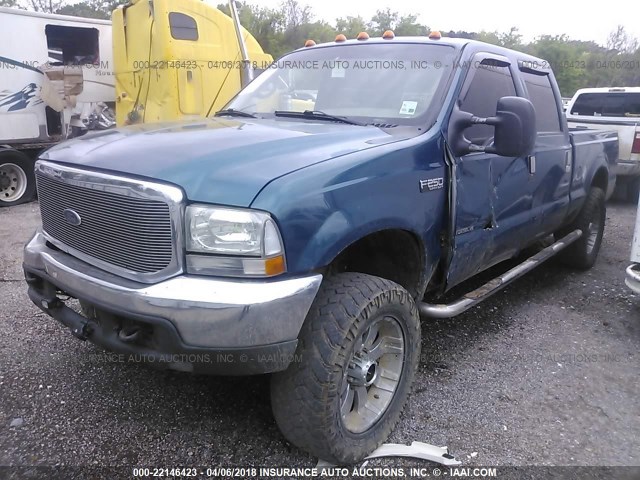 1FTNW21F6YEB58683 - 2000 FORD F250 SUPER DUTY BLUE photo 2