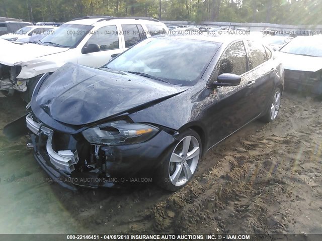 1C3CDFEB2ED826707 - 2014 DODGE DART GT BLACK photo 2