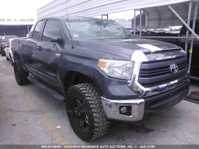 5TFRY5F16EX150559 - 2014 TOYOTA TUNDRA DOUBLE CAB SR/SR5 GRAY photo 1