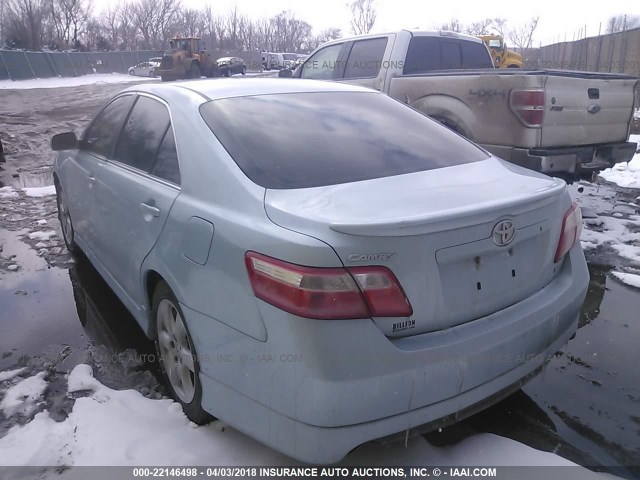 4T1BK46K58U570420 - 2008 TOYOTA CAMRY LE/XLE/SE Light Blue photo 3