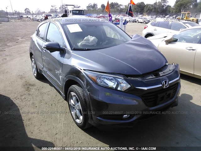 3CZRU6H52GM744523 - 2016 HONDA HR-V EX GRAY photo 1