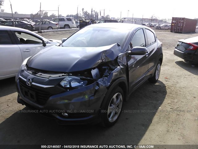 3CZRU6H52GM744523 - 2016 HONDA HR-V EX GRAY photo 2