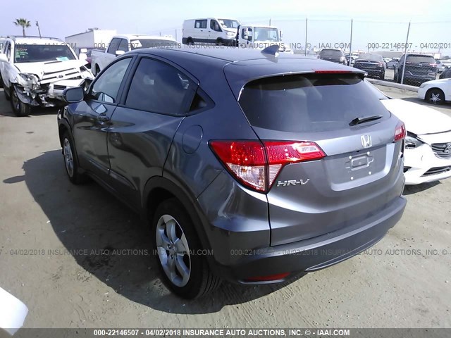 3CZRU6H52GM744523 - 2016 HONDA HR-V EX GRAY photo 3