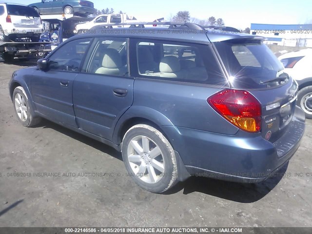 4S4BP61C767339849 - 2006 SUBARU LEGACY OUTBACK 2.5I BLUE photo 3