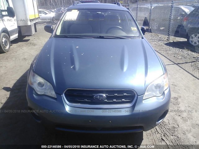 4S4BP61C767339849 - 2006 SUBARU LEGACY OUTBACK 2.5I BLUE photo 6