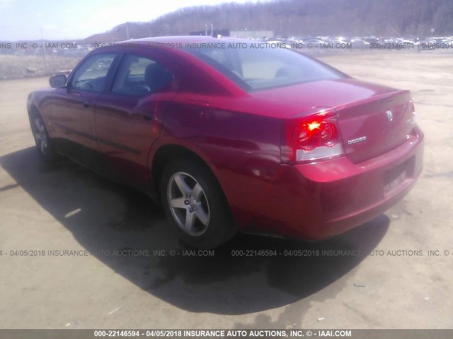 2B3CA3CV3AH222954 - 2010 DODGE CHARGER SXT MAROON photo 3