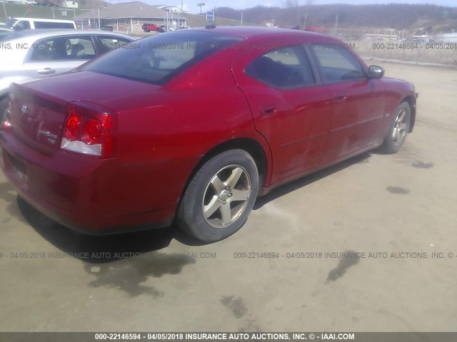 2B3CA3CV3AH222954 - 2010 DODGE CHARGER SXT MAROON photo 4