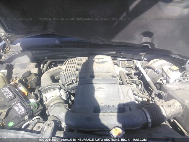 5N1AR18U37C646161 - 2007 NISSAN PATHFINDER LE/SE/XE SILVER photo 10