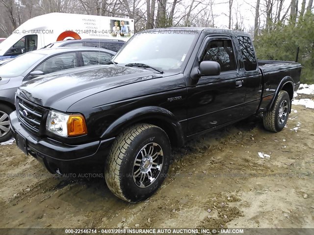 1FTZR45E13TA47503 - 2003 FORD RANGER SUPER CAB BLACK photo 2