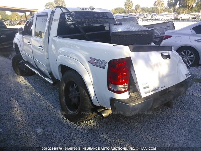 3GTP2VE39BG138210 - 2011 GMC SIERRA K1500 SLE WHITE photo 3