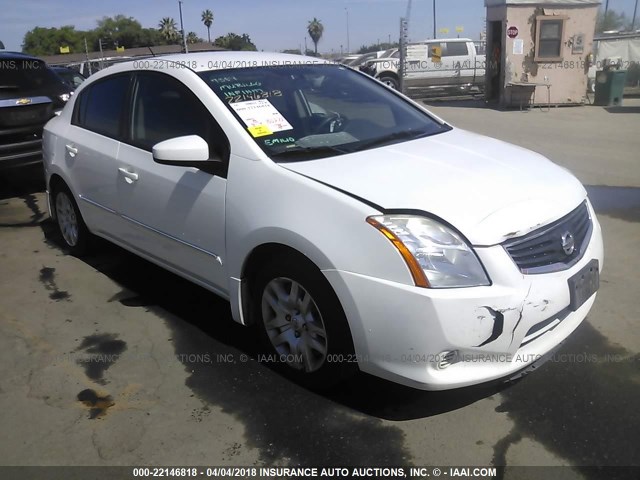 3N1AB6APXCL673983 - 2012 NISSAN SENTRA 2.0/2.0S/SR/2.0SL WHITE photo 1