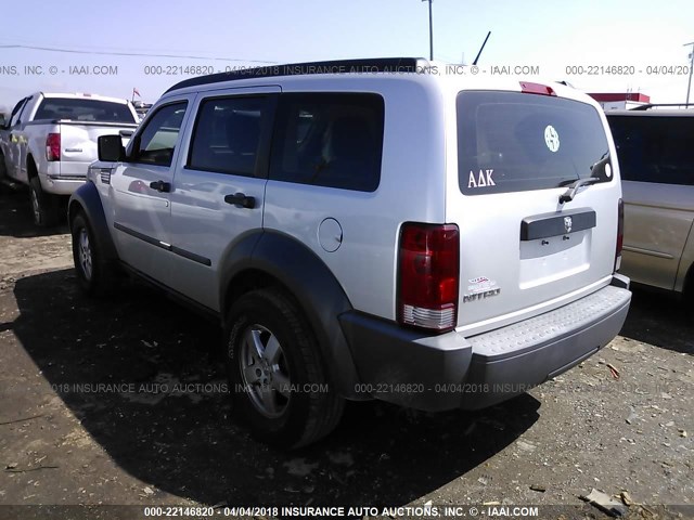 1D8GT28K27W528381 - 2007 DODGE NITRO SXT SILVER photo 3