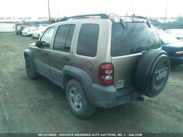 1J4GL48K45W532949 - 2005 JEEP LIBERTY SPORT 金色 照片 3
