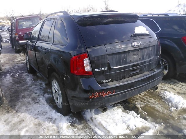 2FMDK4GC1DBB07142 - 2013 FORD EDGE SE BLACK photo 3