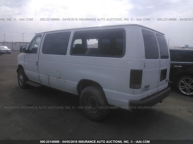 1FMNE11W17DB45904 - 2007 FORD ECONOLINE E150 WAGON WHITE photo 3