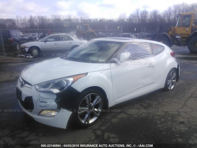 KMHTC6ADXGU288746 - 2016 HYUNDAI VELOSTER WHITE photo 2