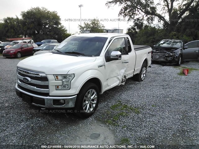 1FTFX1EG2FFA74589 - 2015 FORD F150 SUPER CAB WHITE photo 2